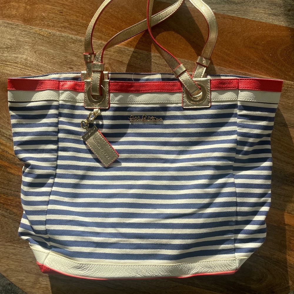 LILLY PULITZER Cabana Makewaves Tote Beach Bag